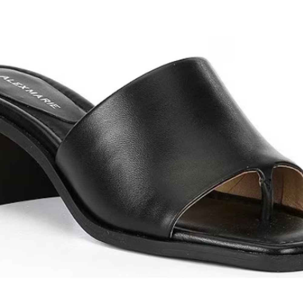 Alex Maria Rayna Leather Toe Block Heel Mules, size 8 NIB